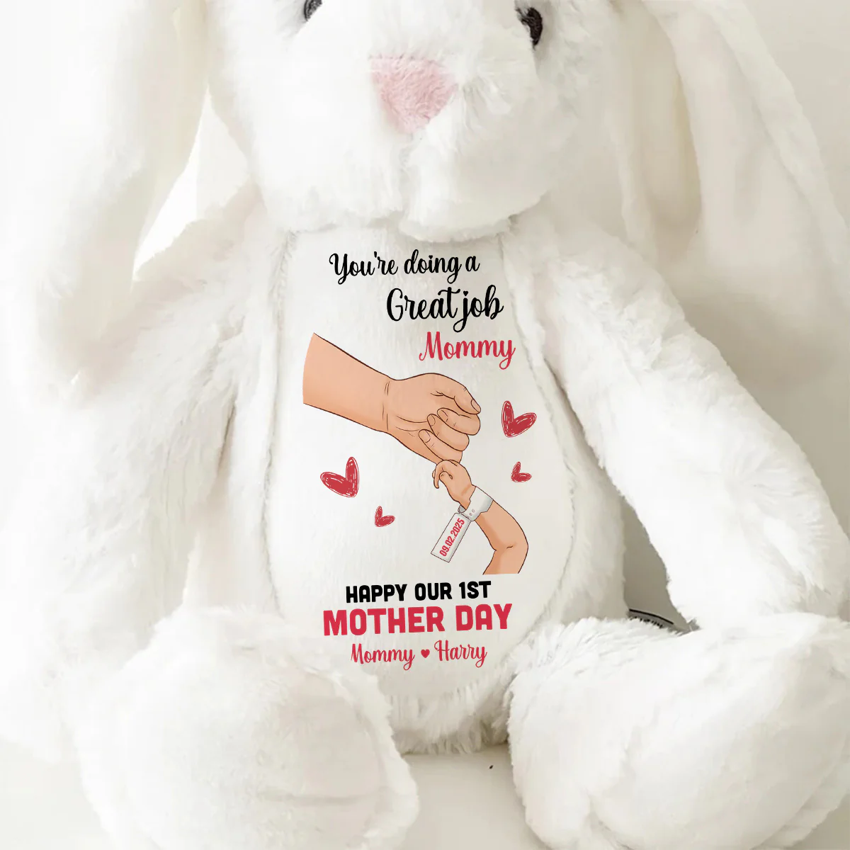 You're Doing A Great Job Mommy Bunny - Personalized Stuffed Bunny - Image 9