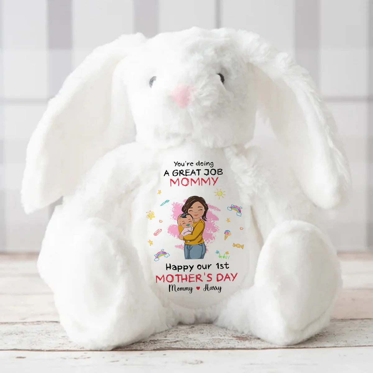You're Doing A Great Job - Personalized Stuffed Bunny - Image 3