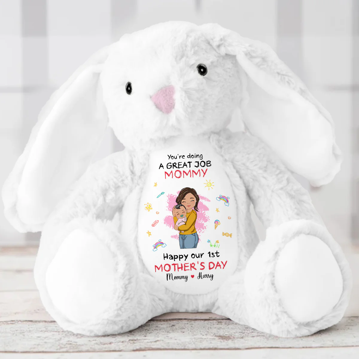 You're Doing A Great Job - Personalized Stuffed Bunny - Image 5