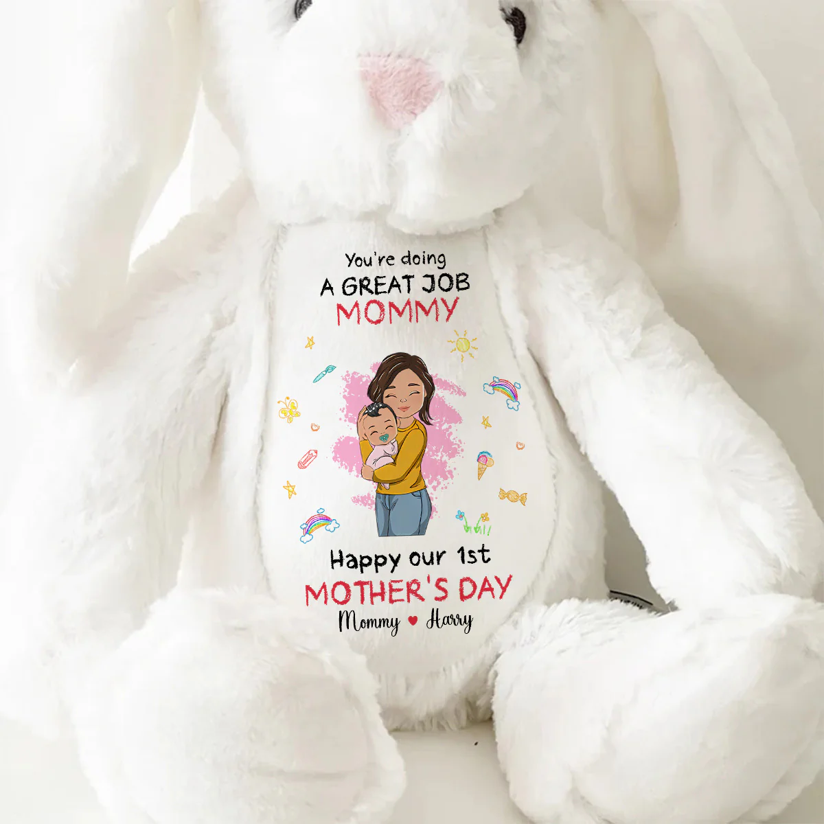 You're Doing A Great Job - Personalized Stuffed Bunny - Image 9